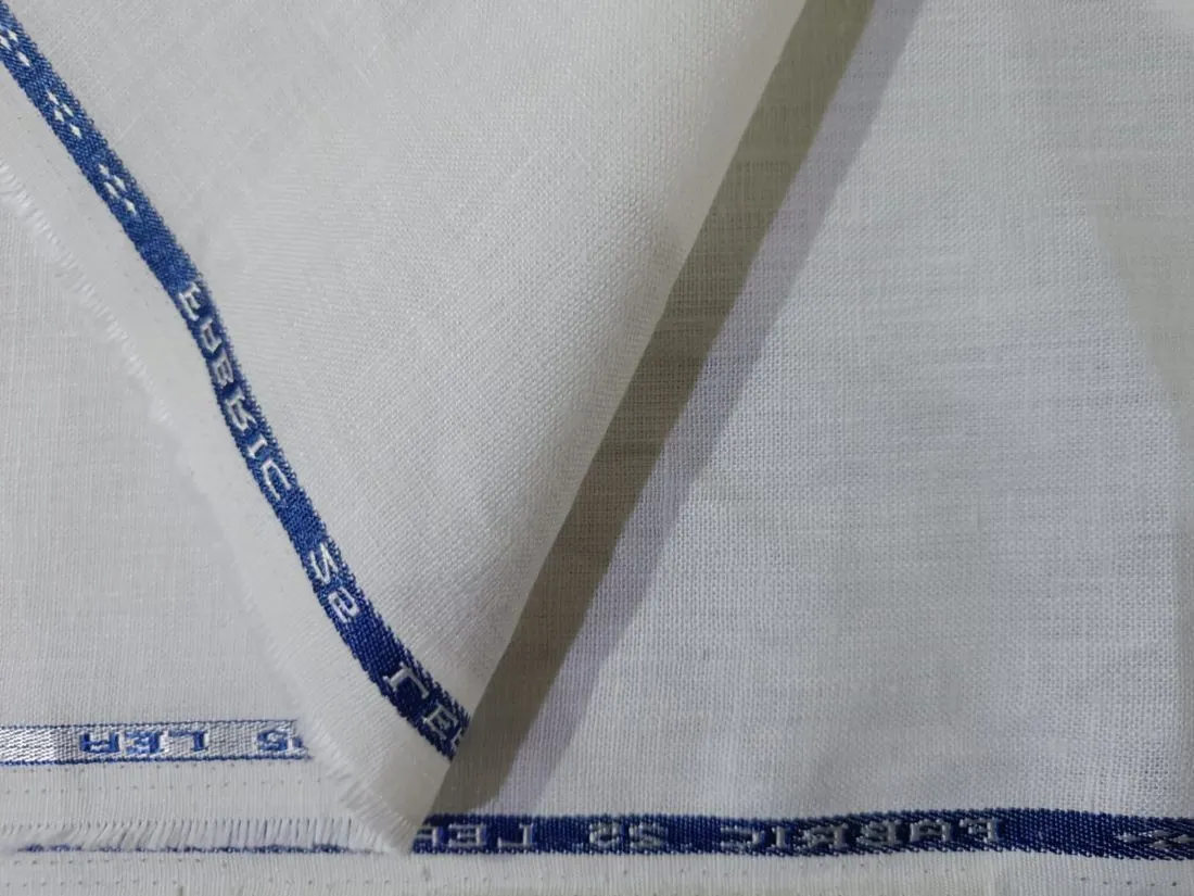 100% HEMP LINEN 44 LEA WHITE FABRIC 58" WIDE [Dyeable][12743]