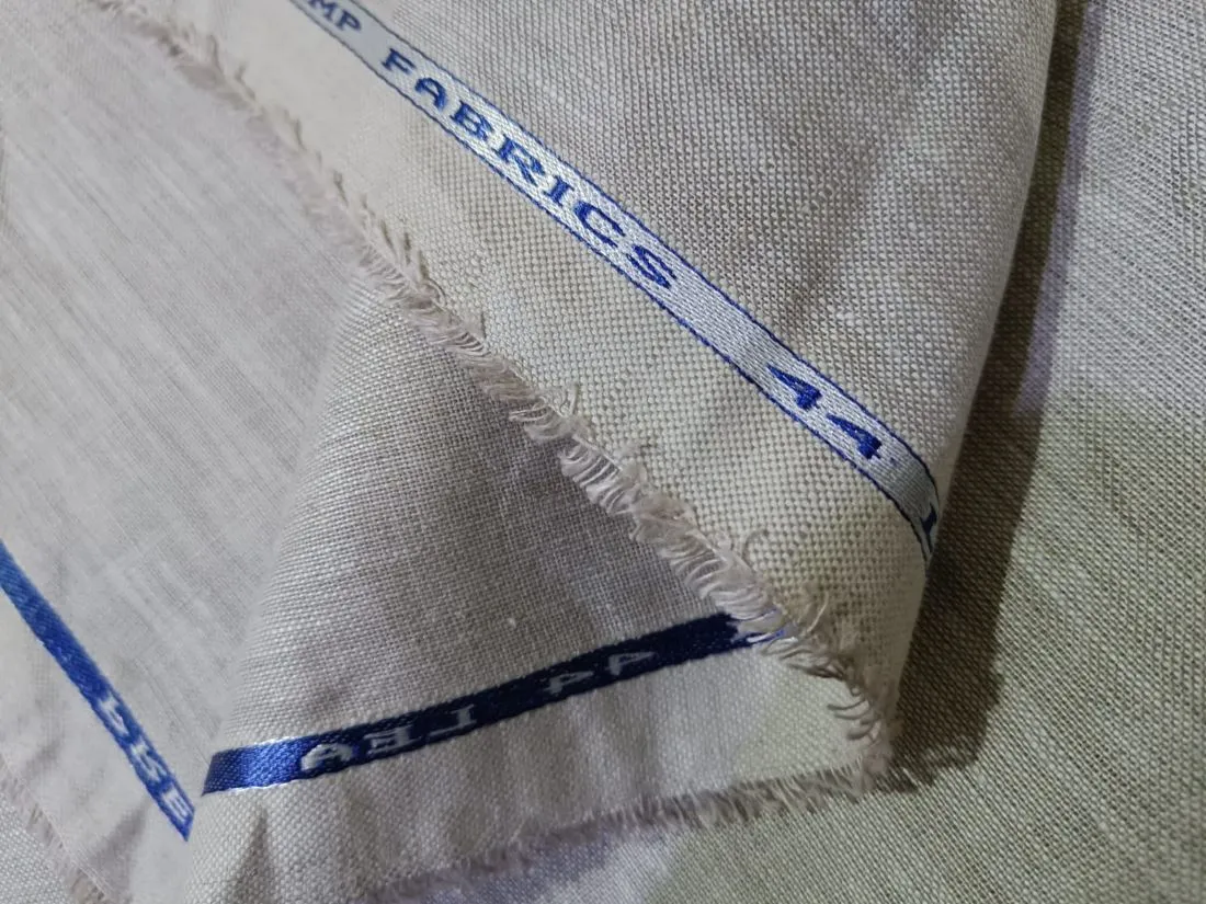 100% HEMP LINEN 44 LEA WHITE FABRIC 58" WIDE [Dyeable][12743]