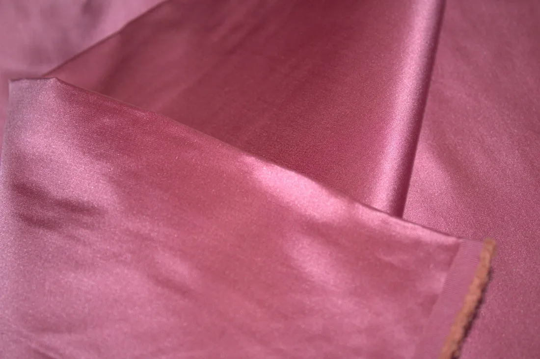 100% Silk Duchess Satin Fabric Pink x Gold Color 56" wide by the yard [11032]