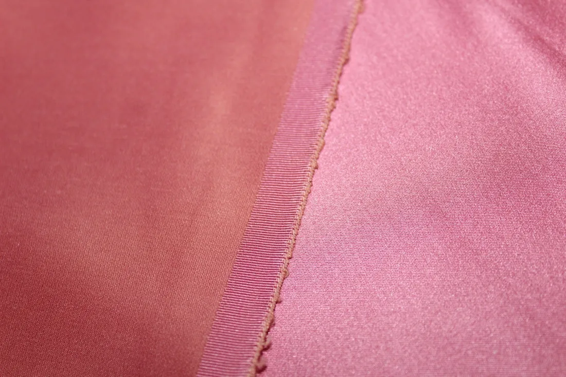 100% Silk Duchess Satin Fabric Pink x Gold Color 56" wide by the yard [11032]