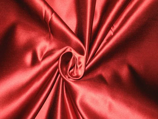 66 MOMME SILK DUTCHESS SATIN FABRIC Valentine Red color