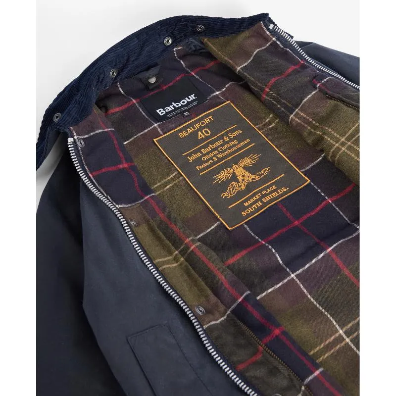 Barbour 40th Anniversary Beaufort Mens Wax Jacket - SPECIAL EDITION - Navy