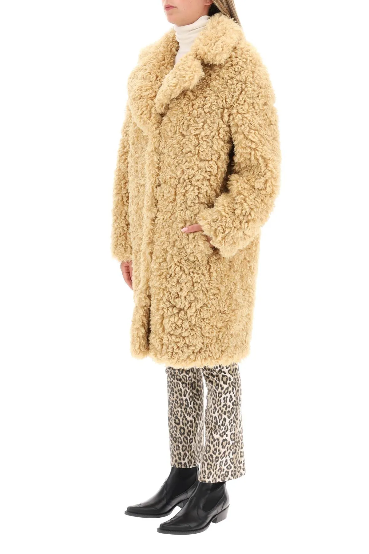 camille' faux fur cocoon coat