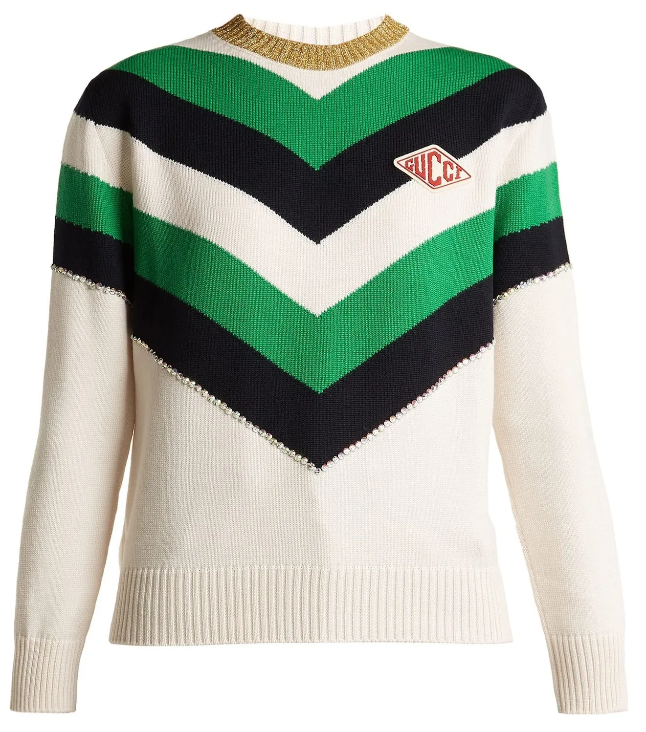 Chevron Striped Wool Sweater