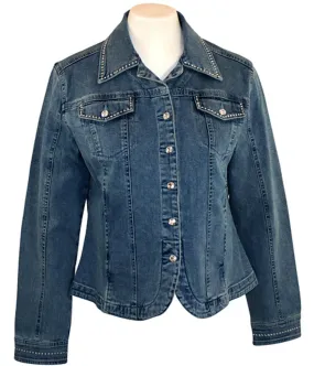 Christine Alexander - Crystal Lines, Fitted Denim Jacket with Swarovski Crystals