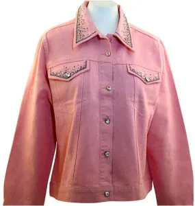 Christine Alexander Denim Jacket Swarovski Crystals around Pockets