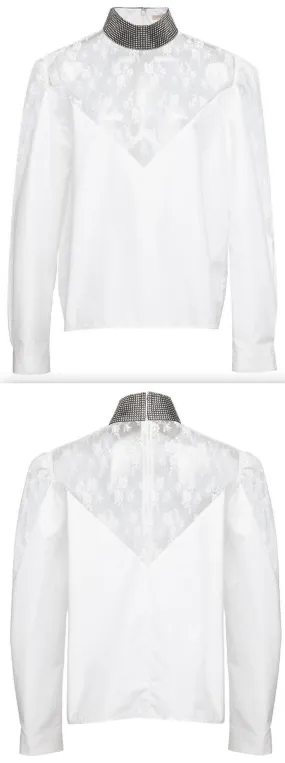 Crystal-Neck Blouse