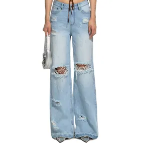 Destroy Dry Ripped Straight Jeans