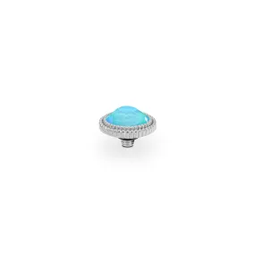 Fabero Flat Silver and Laguna Delite Crystal Ring Gem Top, 10mm