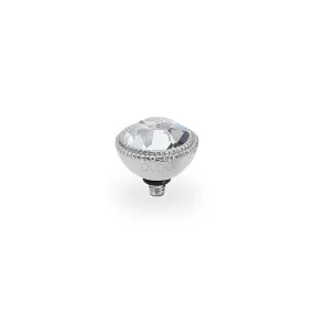 Fabero Silver and Clear Crystal Ring Gem Top 11mm