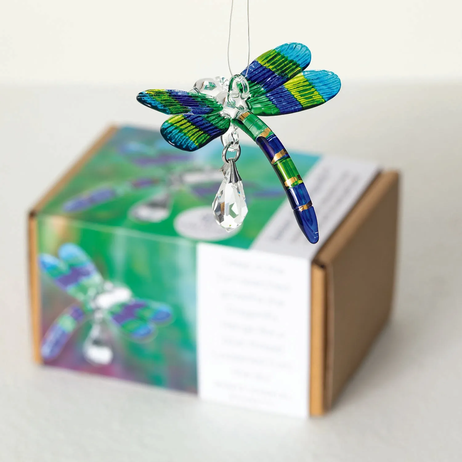 Fantasy Glass Suncatcher - Dragonfly, Peacock