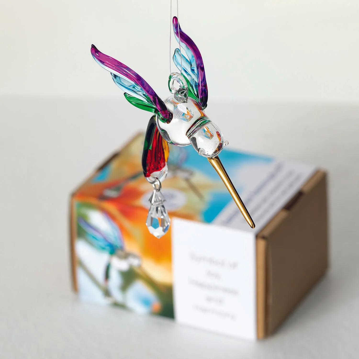 Fantasy Glass Suncatcher - Hummingbird, Summer Rainbow