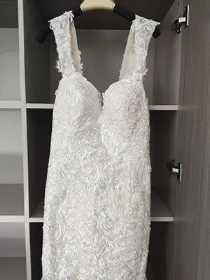 Floral Pearl Lace Mermaid Wedding Gown All Sizes