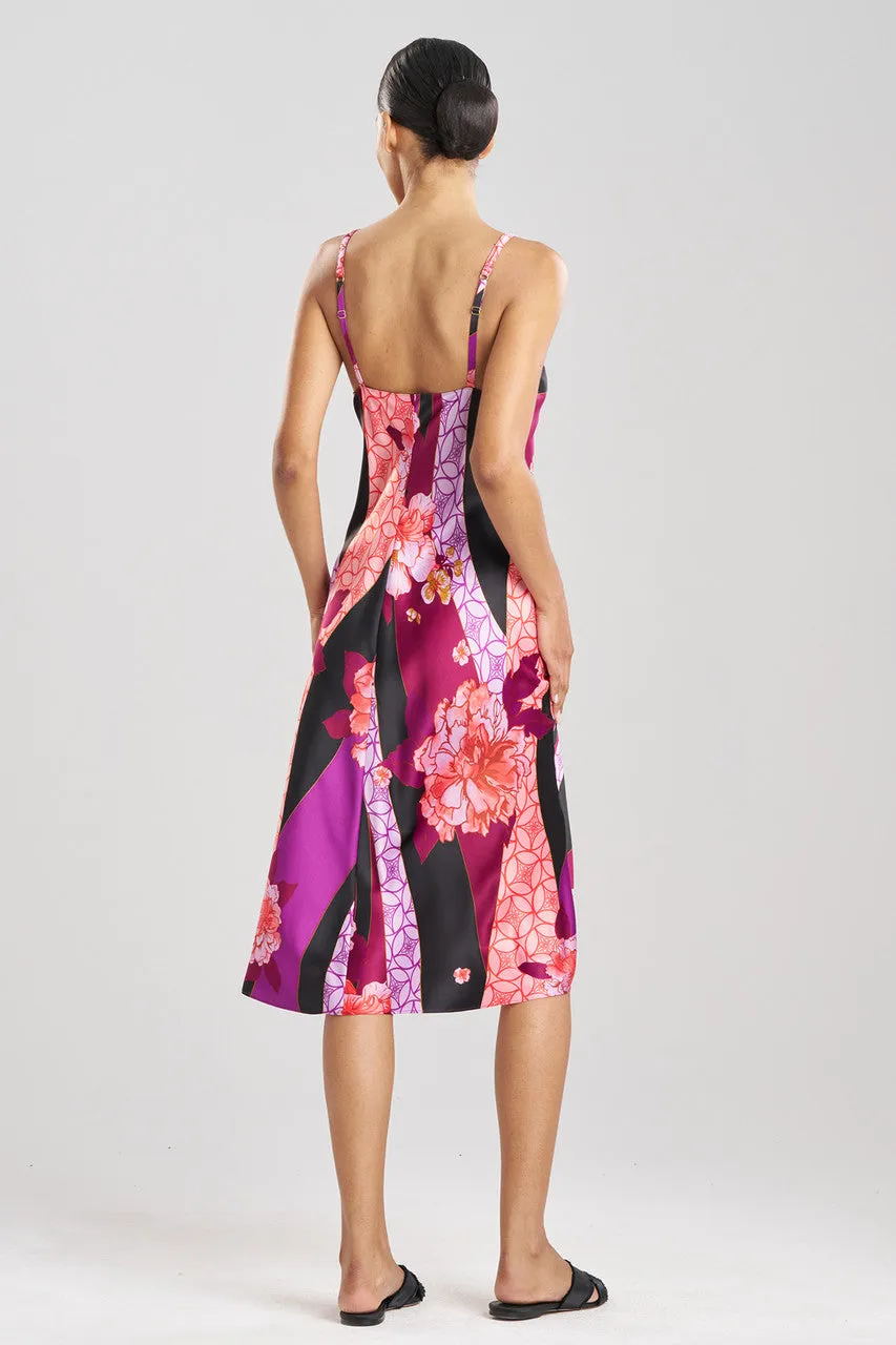 Floral Tapestry Satin Gown