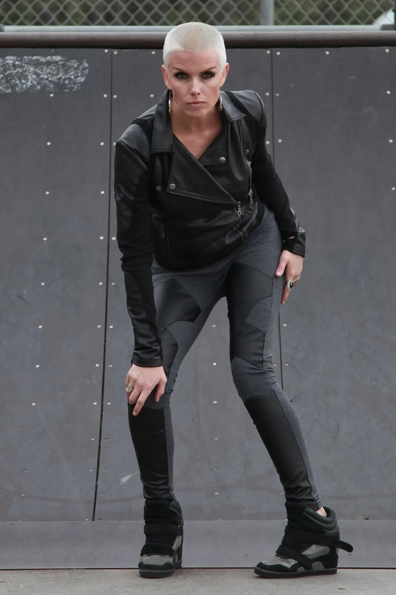 Freq G Leggings - Front Detail - Vegan Leather