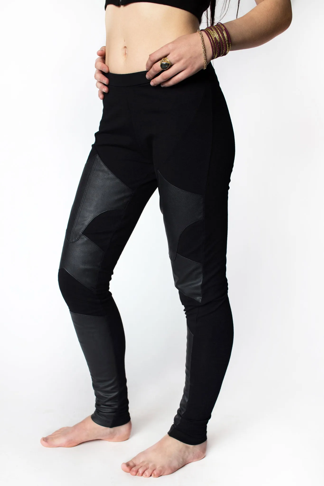 Freq G Leggings - Front Detail - Vegan Leather