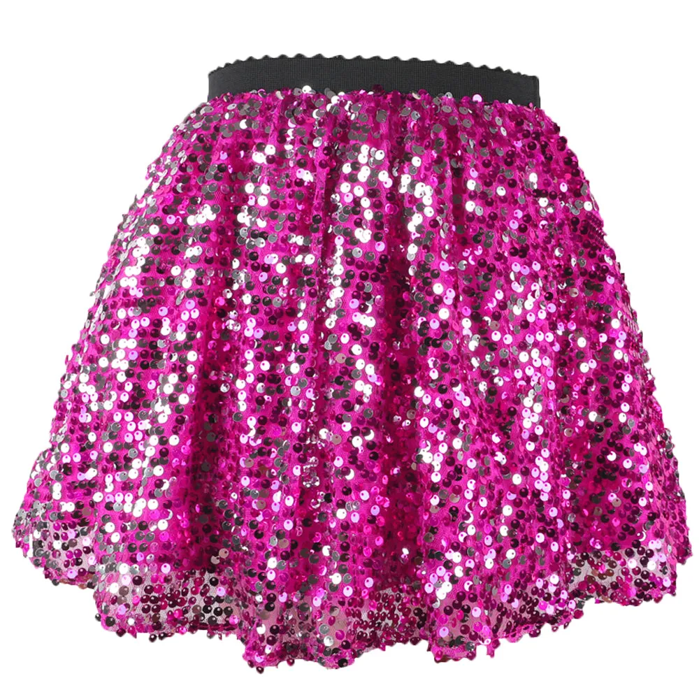 Girls Sequins Skirt Mini Sparkle Kids Skirt for 1- 12 Years old