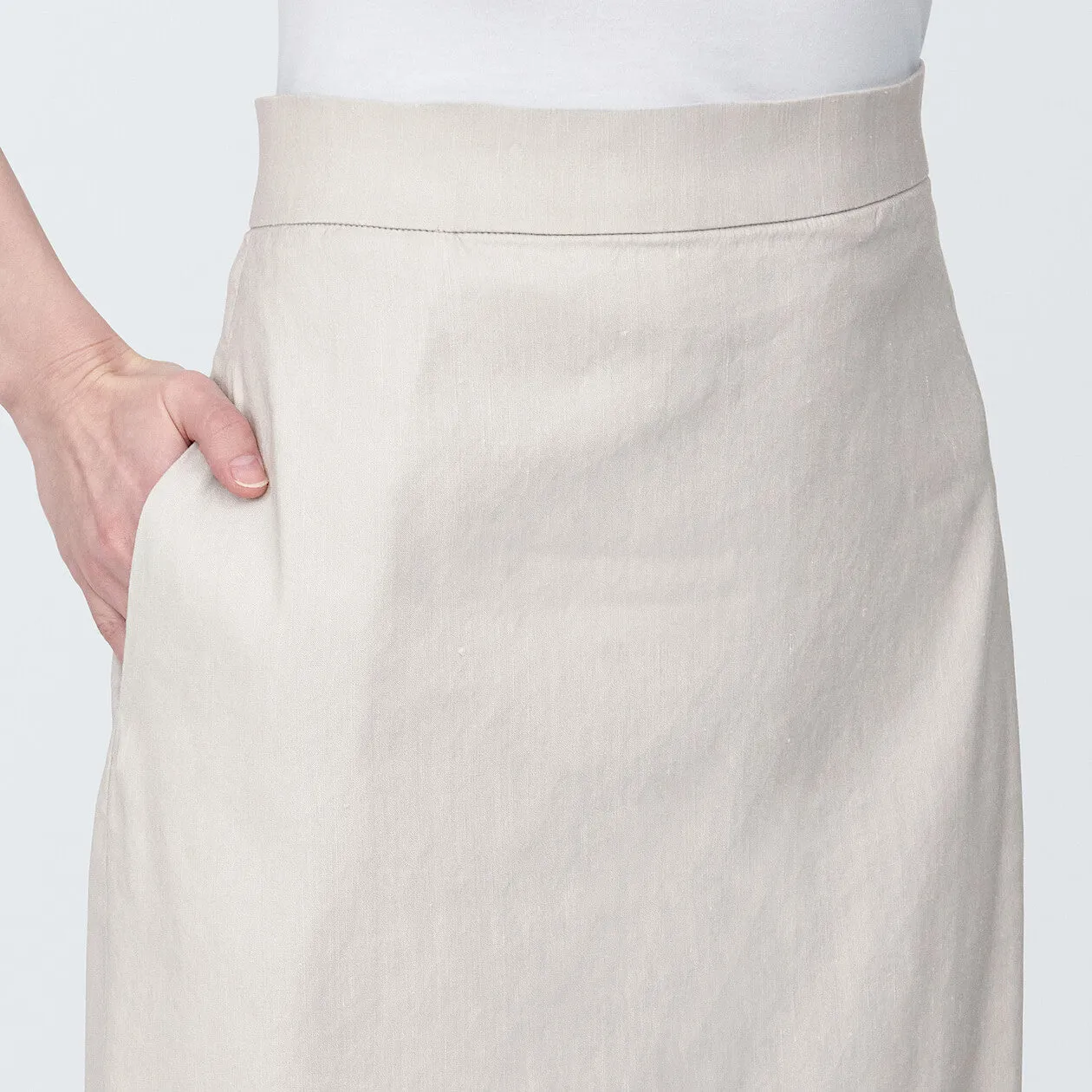 Hemp Blend Stretch Straight Maxi Skirt