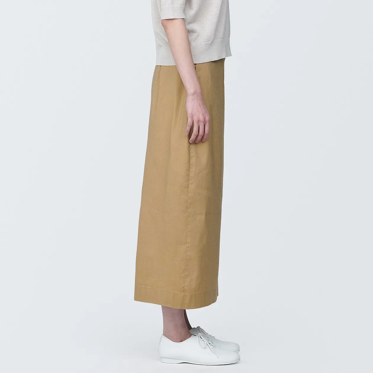 Hemp Blend Stretch Straight Maxi Skirt