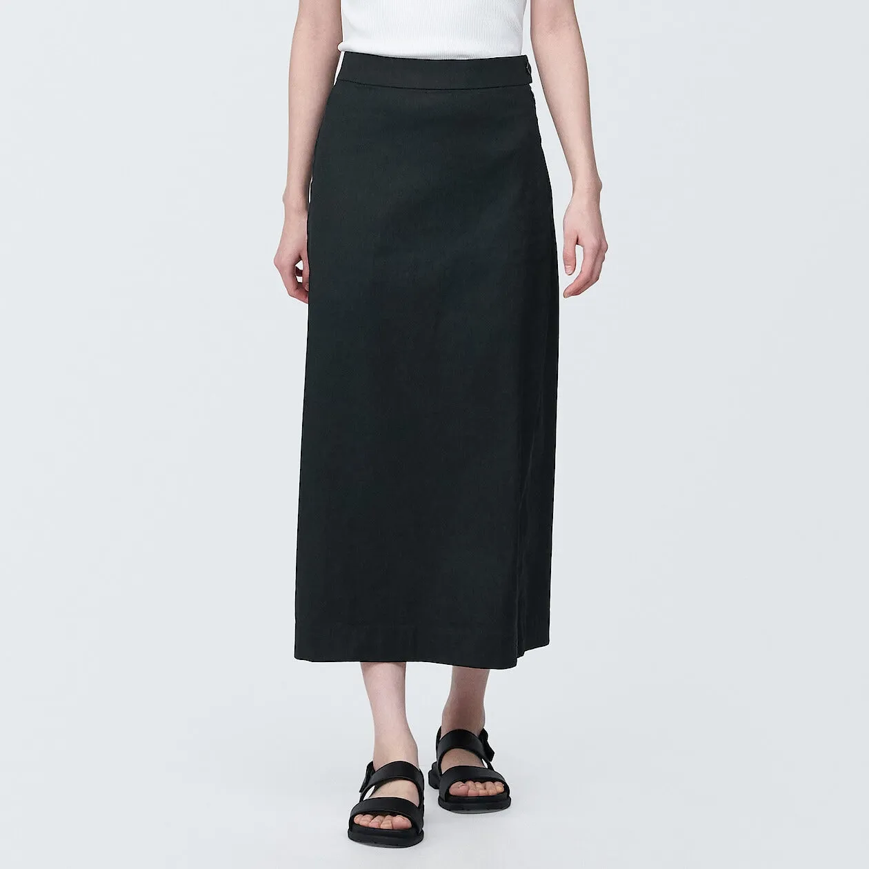 Hemp Blend Stretch Straight Maxi Skirt