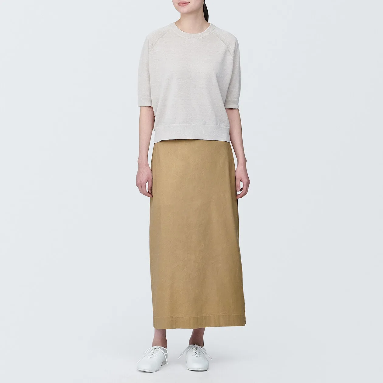 Hemp Blend Stretch Straight Maxi Skirt