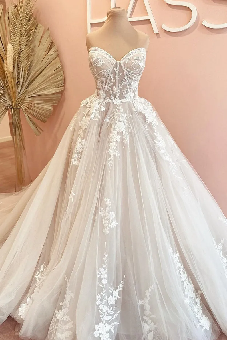 Julia Applique/Tulle Wedding Gown All Sizes/Colors