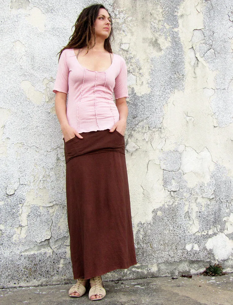 Kangaroo Pocket Simplicity Long Skirt