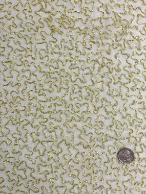 Lemon Grass Sequin & Beads On Silk Chiffon JEC-070-4B Fabric