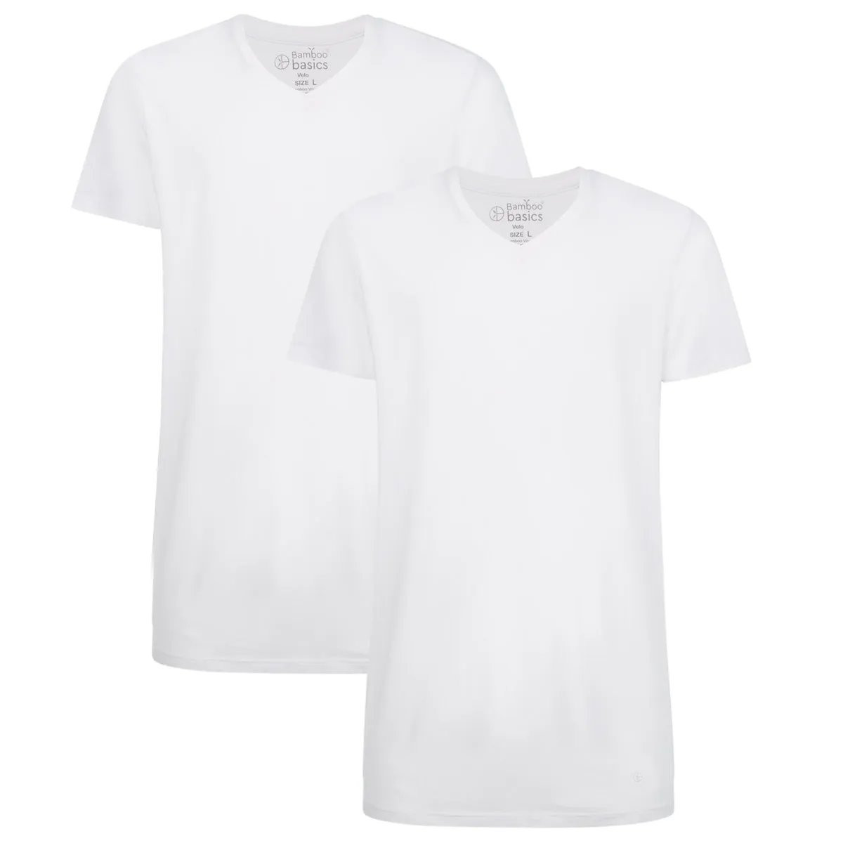 Long Fit T-Shirts Velo V-hals (2-pack) - Wit