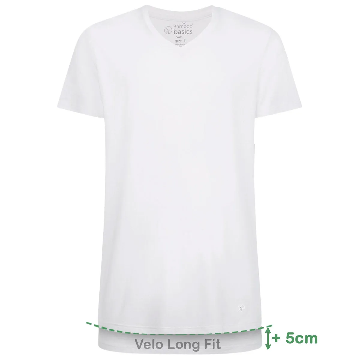 Long Fit T-Shirts Velo V-hals (2-pack) - Wit