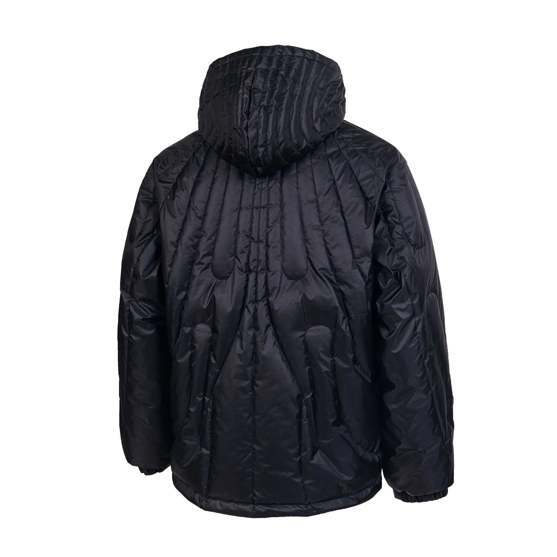 Men's Solid Black Hooded Puffer Jacket