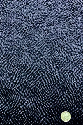 Midnight Silk Hammered Satin Jacquard Fabric