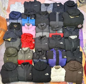 Mix branded vintage puffer jackets 30 piece