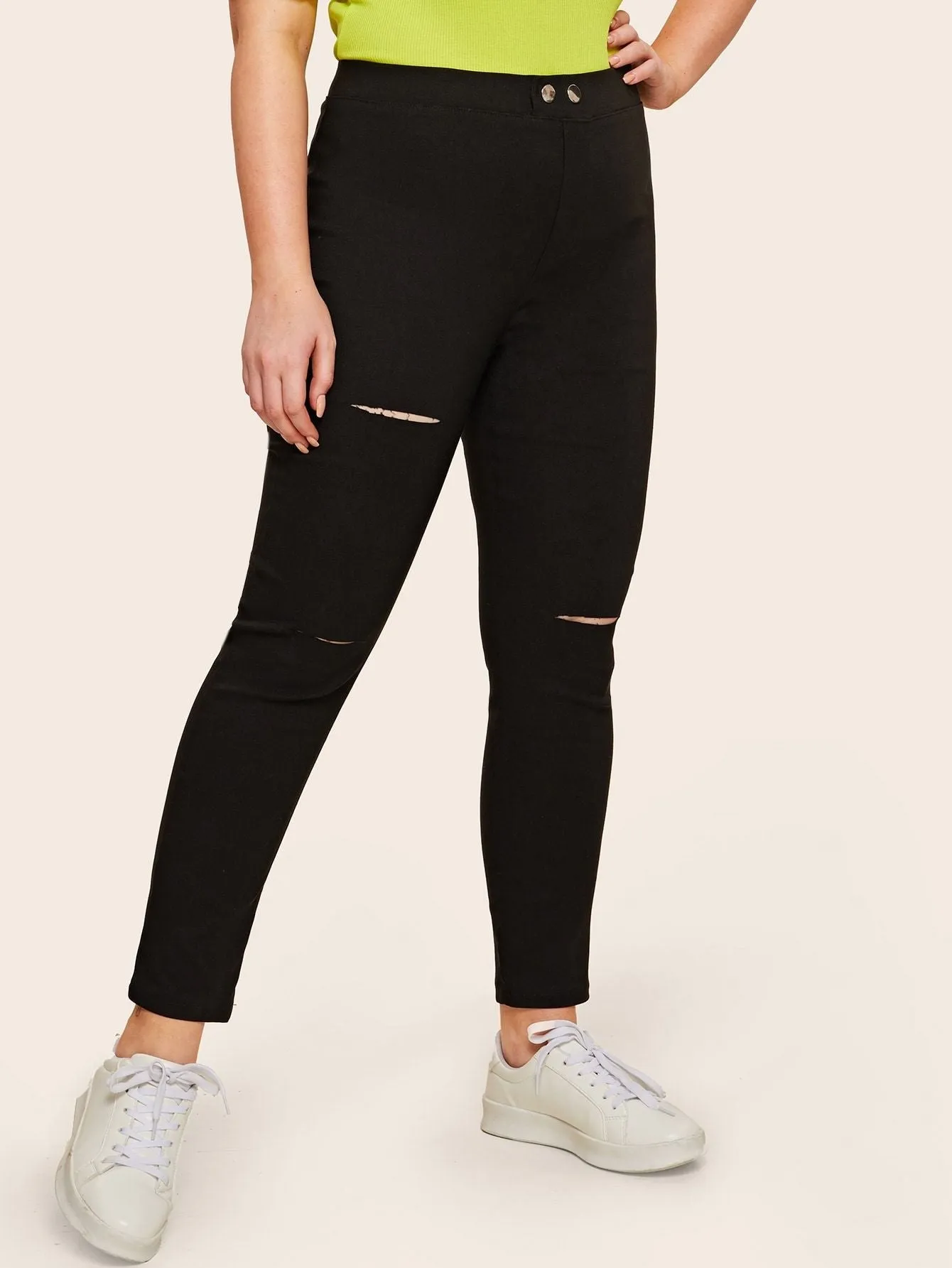 Plus Ripped Detail Skinny Jeans