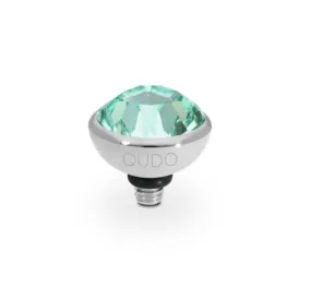 Qudo Bottone Silver and Chrysolite Crystal Ring Gem Top, 10mm 615658