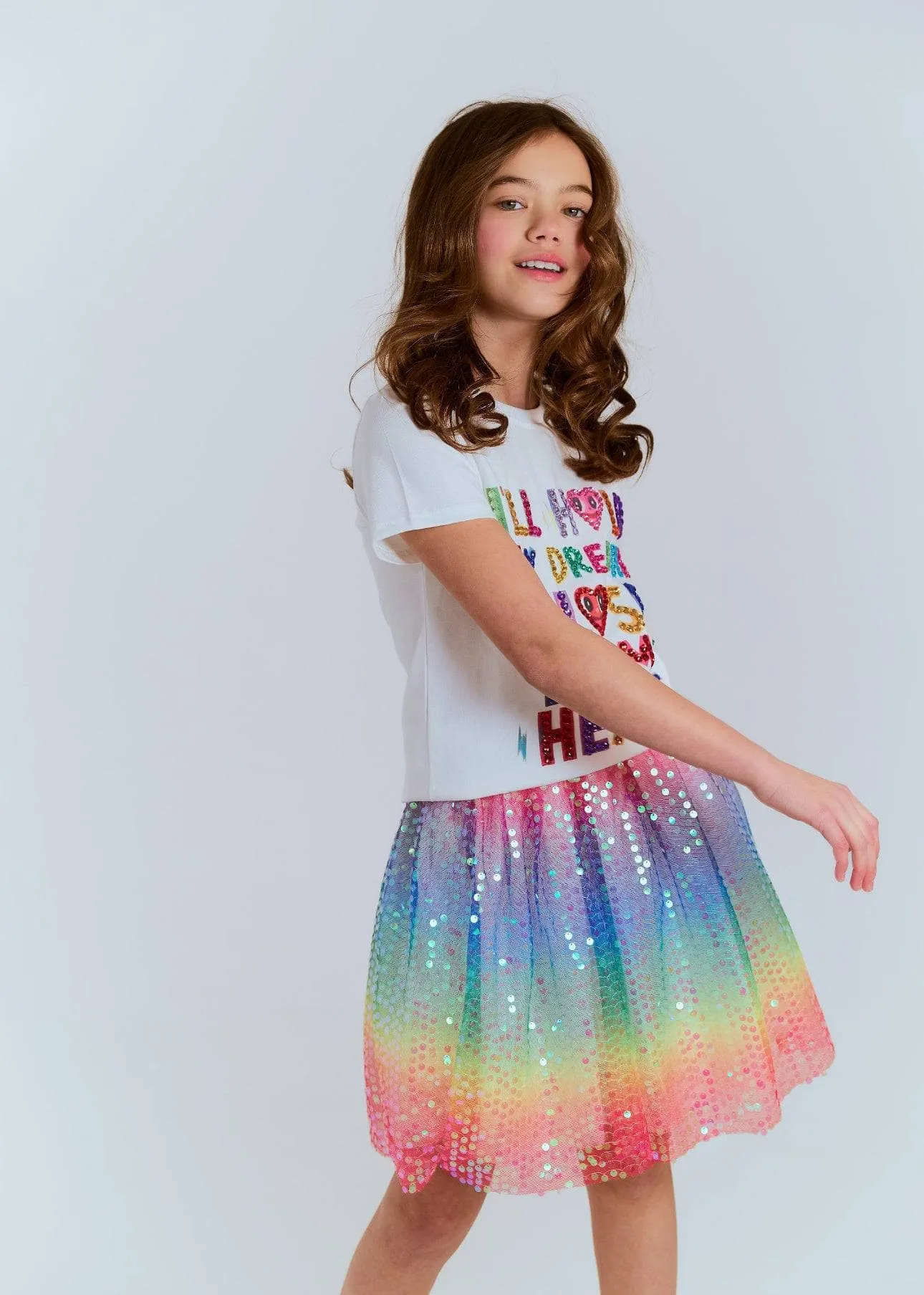 Rainbow Sequin Skirt