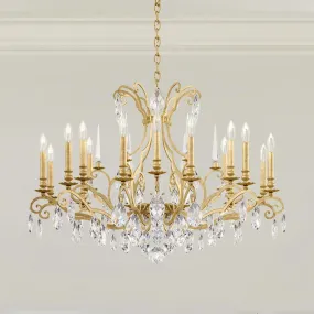 Renaissance Nouveau 18 Light Heirloom Gold Chandelier with Heritage Crystal