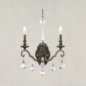 Renaissance Nouveau 21 inch. Heirloom Bronze Armed Sconce with Heritage Crystal