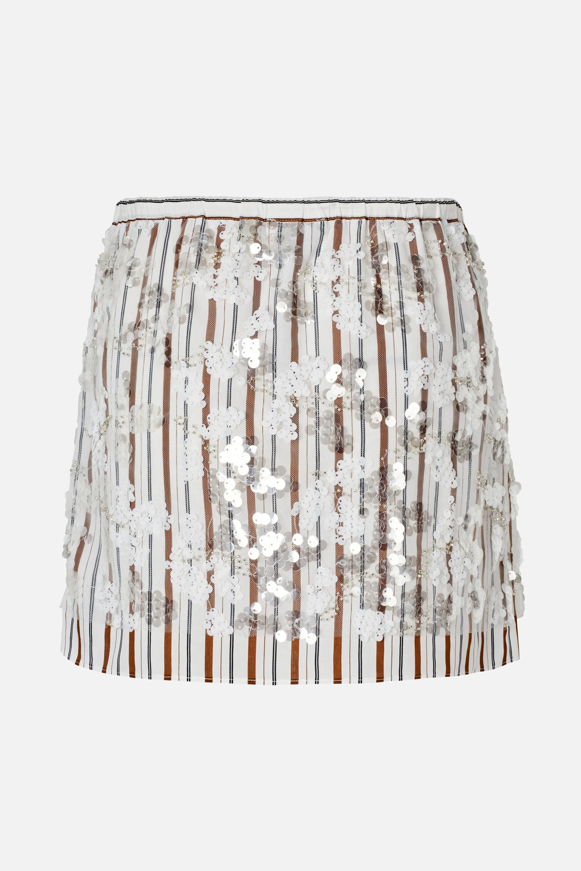 SANDRA | White Sequins Stripe