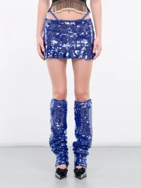 Sequin Ruffle Mini Skirt (SEQUIN-RUFFLE-MINI-BLUE)