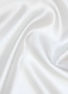 SILK DUTCHESS SATIN FABRIC White 53 MOMME 54" wide