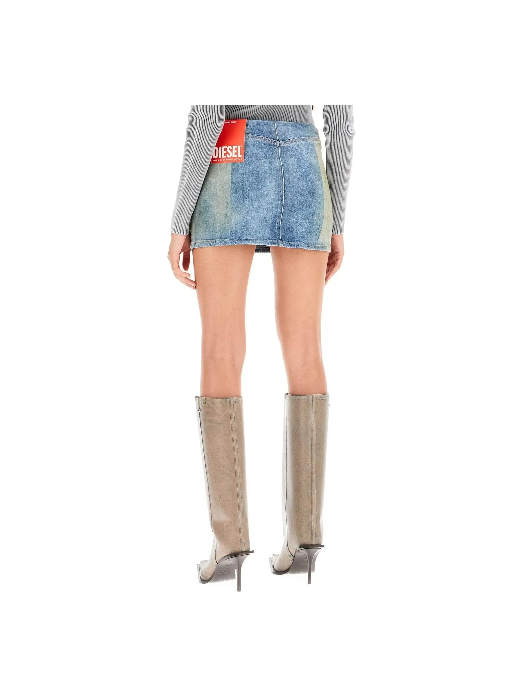 Stonewashed Denim Mini Skirt