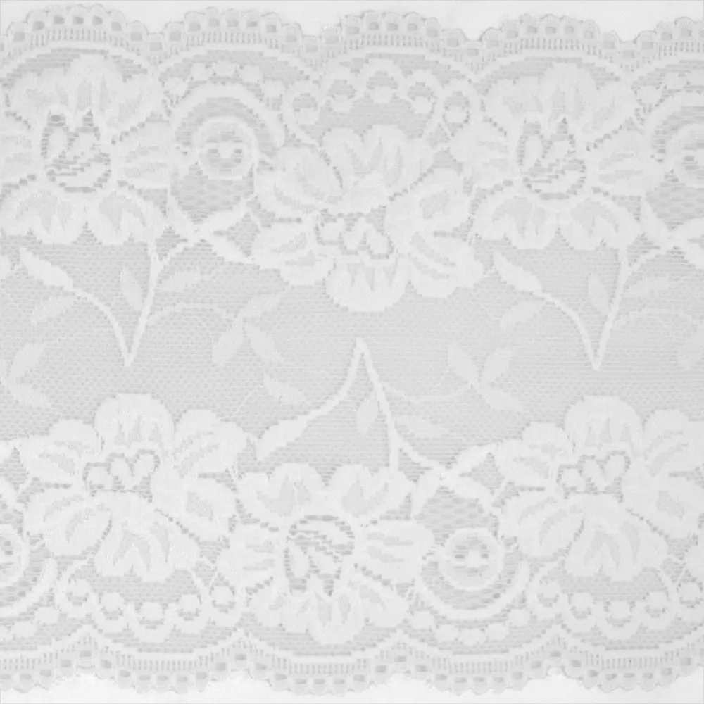 Stretch lace Trims - 6 inches - White