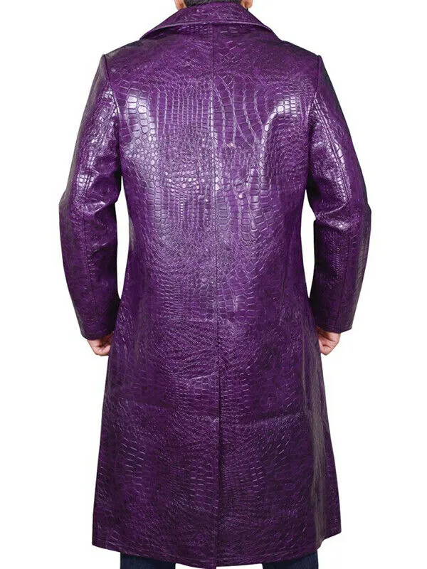 Suicide Squad Joker Purple Leather Coat