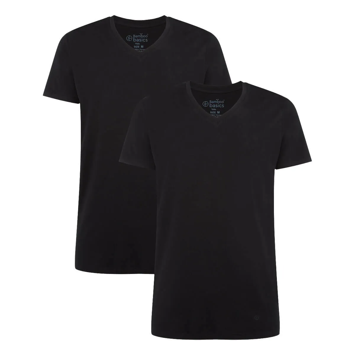 T-Shirts Velo V-hals (2-pack) - Zwart