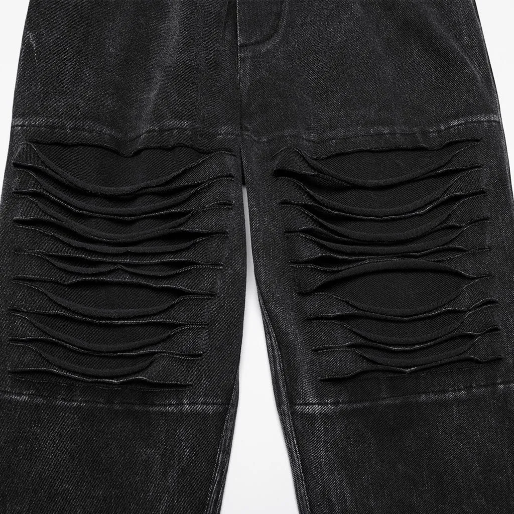 Women's Punk Ripped Distressed Jeans