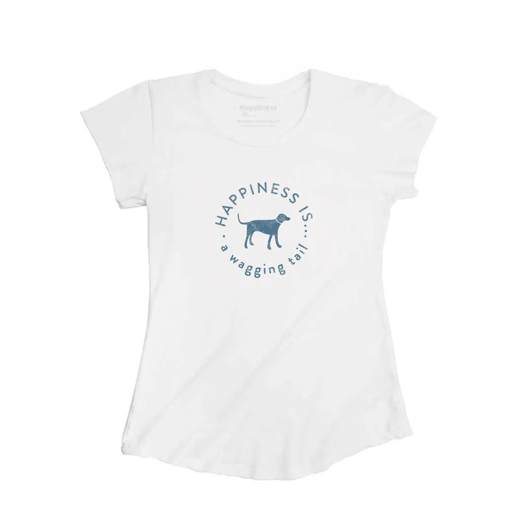 Women's Wagging Tail Bamboo T-Shirt, White