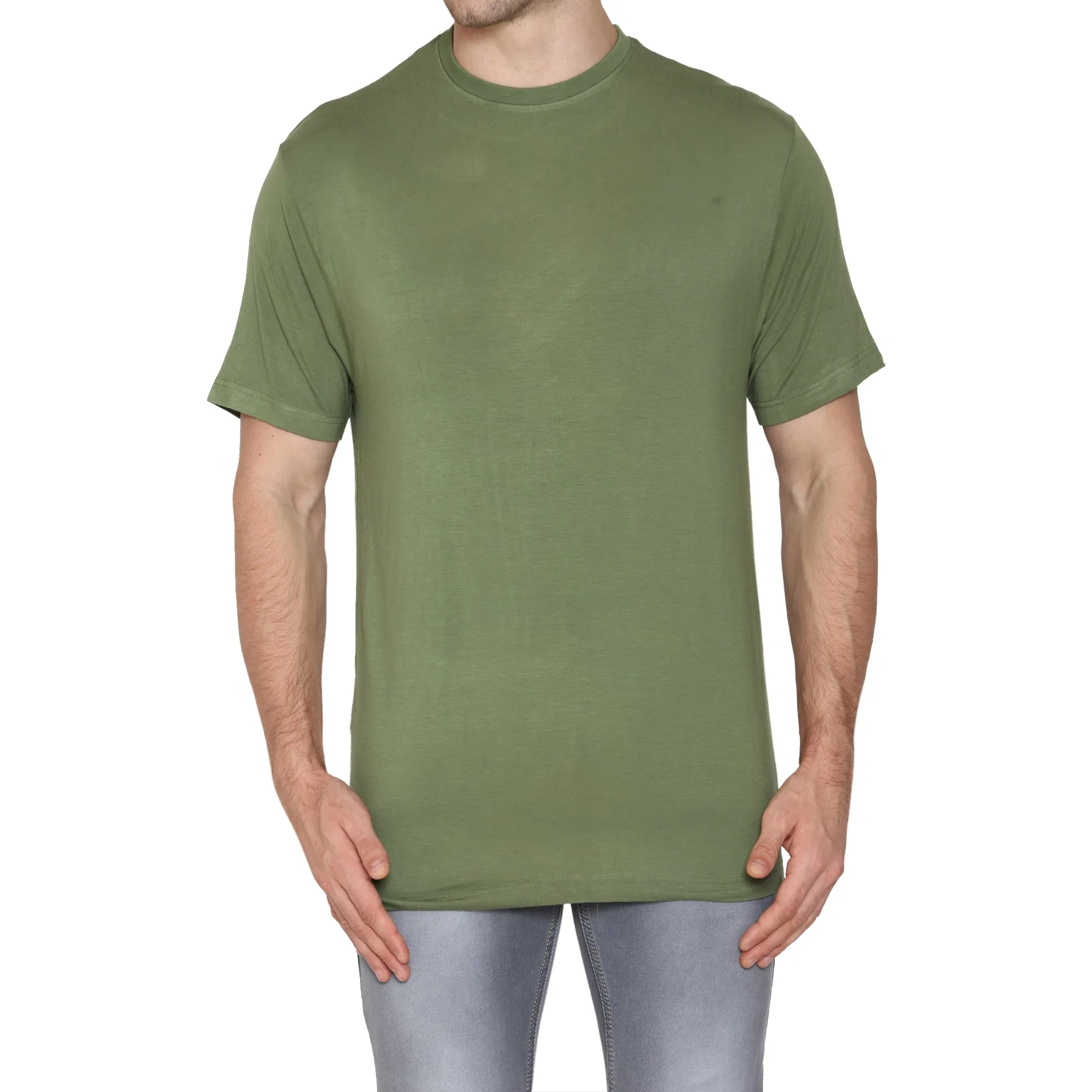 Woodwose Organic Clothing Bamboo Men's Olive Green T-Shirt