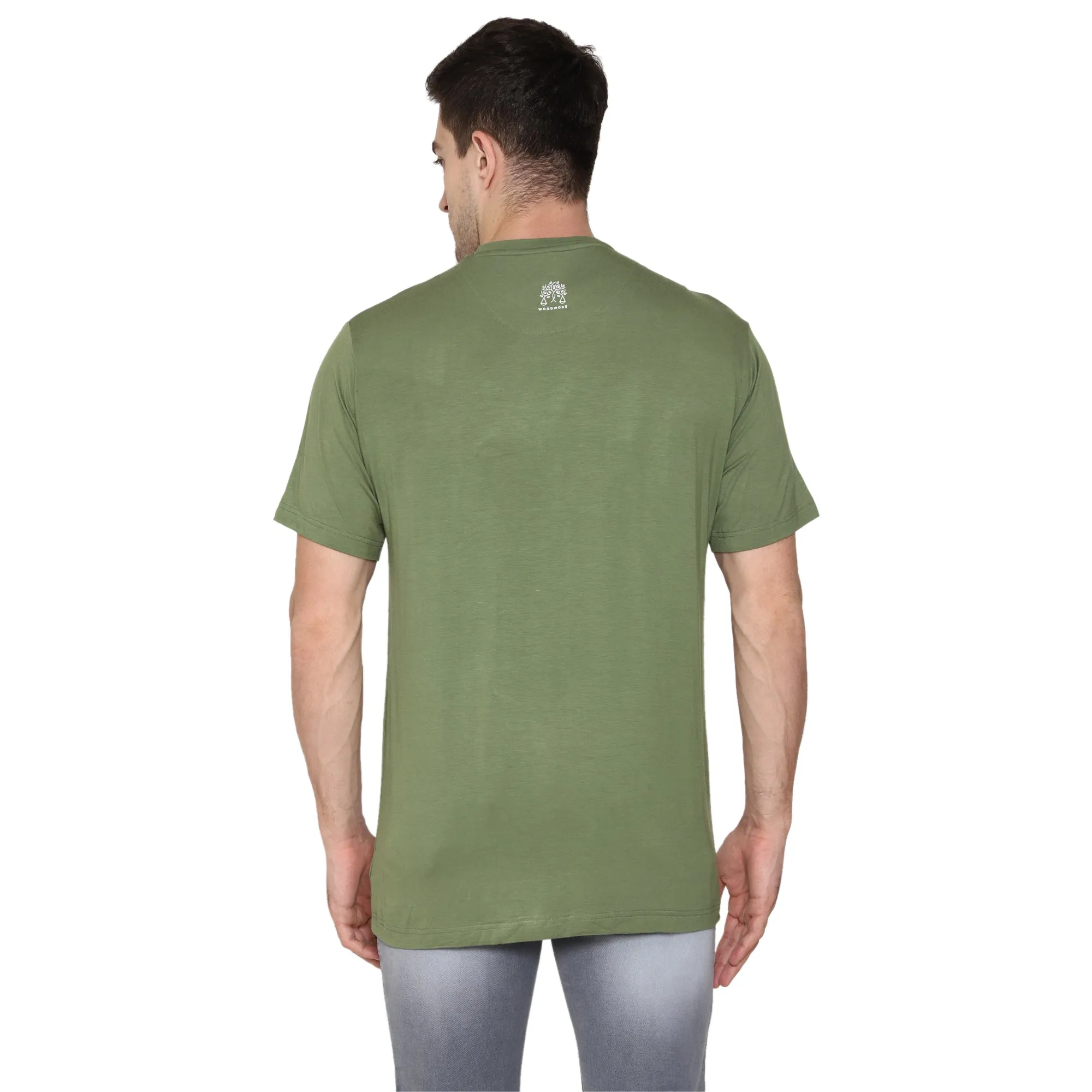 Woodwose Organic Clothing Bamboo Men's Olive Green T-Shirt