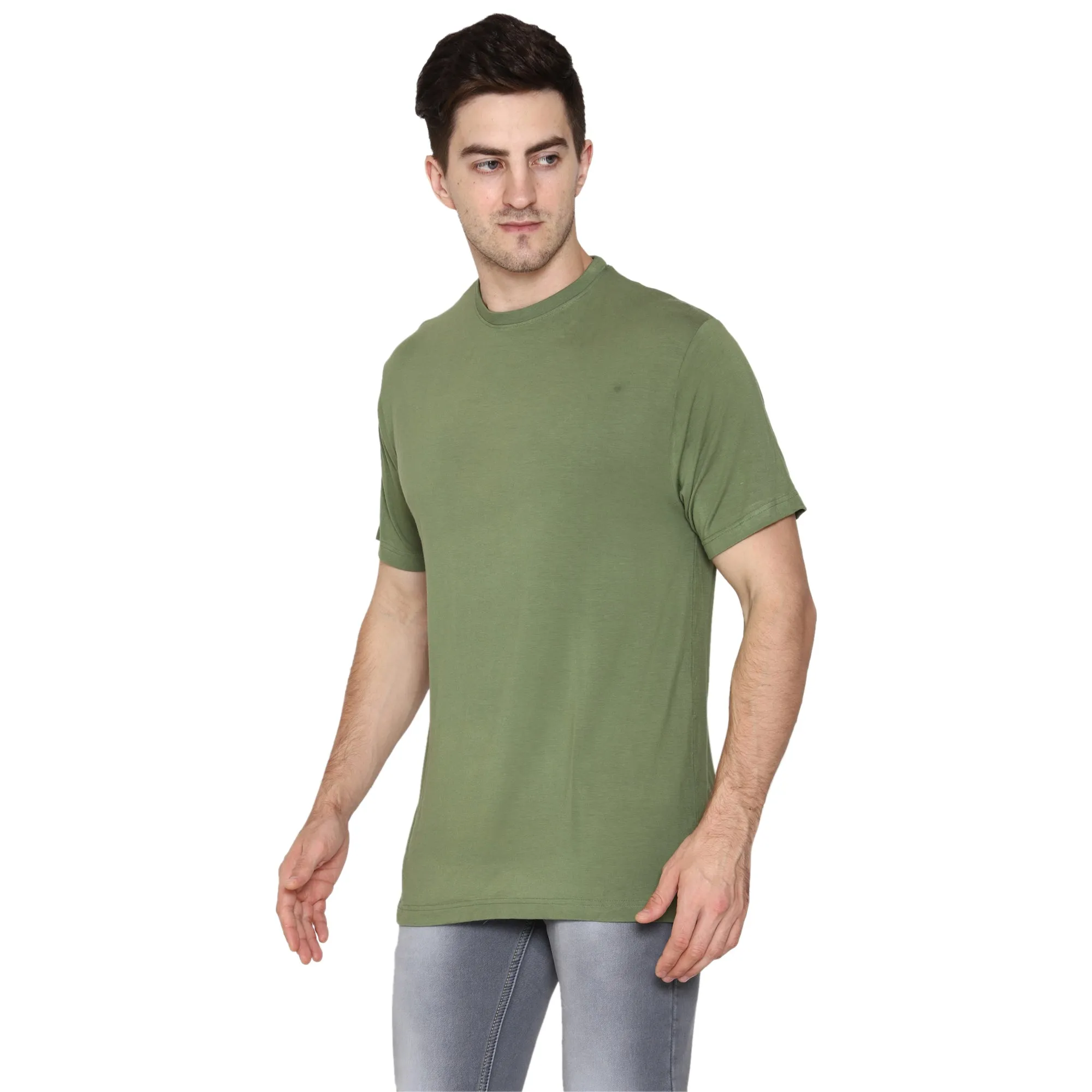 Woodwose Organic Clothing Bamboo Men's Olive Green T-Shirt